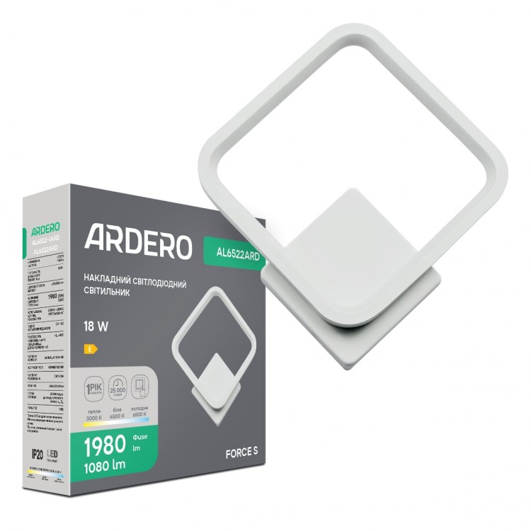Светодиодный накладной светильник Ardero AL6522ARD FORCE S 18Вт белый