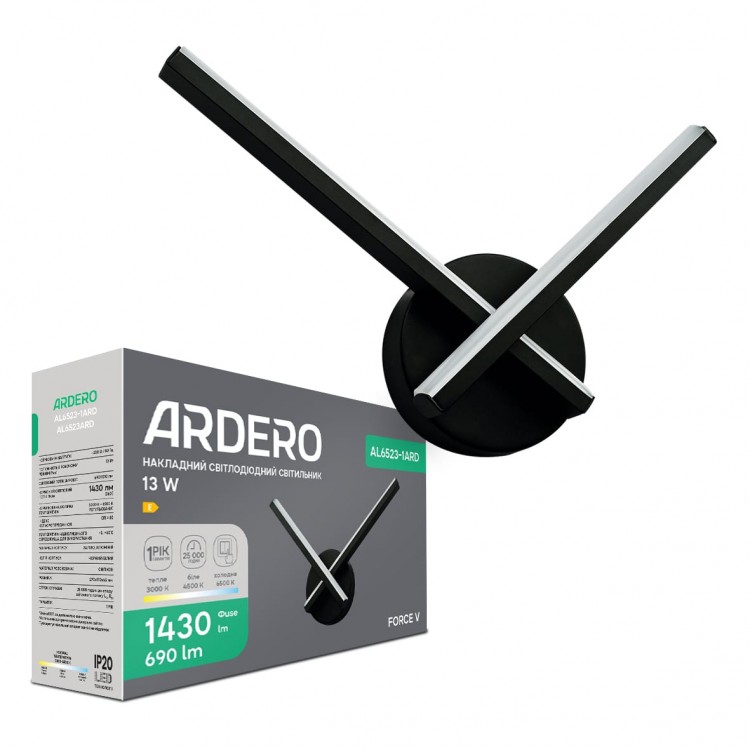Светодиодный накладной светильник Ardero AL6523-1ARD FORCE V 13Вт черный