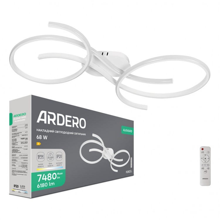 Світлодіодний накладний світильник Ardero AL6545ARD FORCE L 68Вт білий