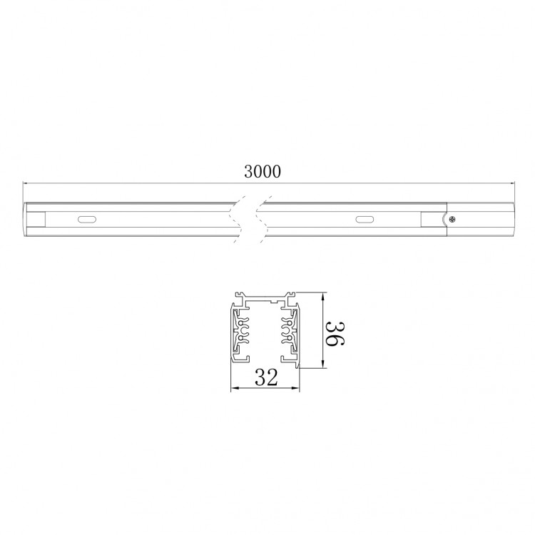 Шинопровід Ardero CAB1300 трифазний 3м чорний