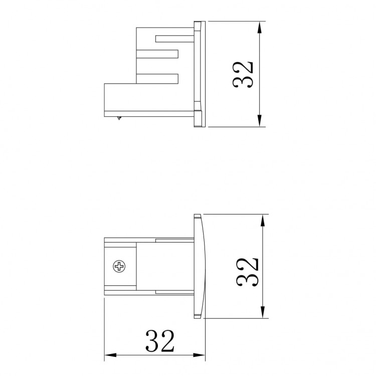 Заглушка Ardero LD1321 для шинопроводу трифазного чорний