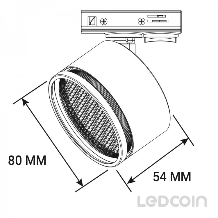 Трековий світильник Ledcoin ML436 Mero під лампу GX53 білий