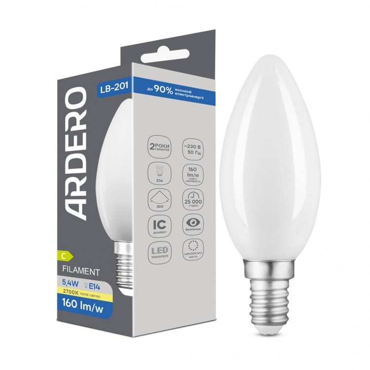 Светодиодная лампа Ardero LB-201 5,4Вт E14 2700K матовая