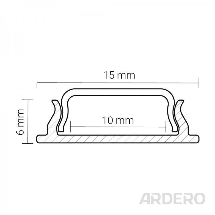 Профиль для светодиодной ленты Ardero CAB264 черный
