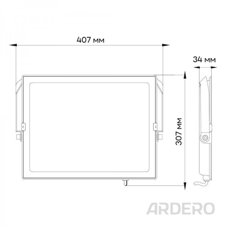 Світлодіодний прожектор Ardero LL-1200ARD 200Вт 6500K чорний