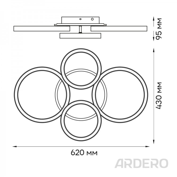 Світлодіодний накладний світильник Ardero AL6497ARD URBAN B 70Вт чорний 