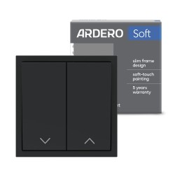 Вимикач для жалюзі 2-клавішний Ardero EV152-B Soft 10А чорний