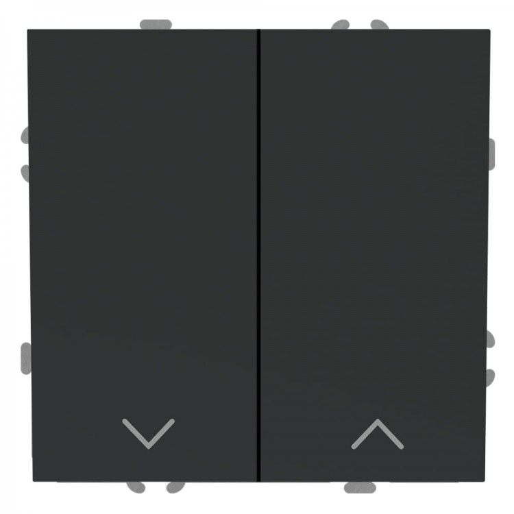 Вимикач для жалюзі 2-клавішний Ardero EV152-B Soft 10А чорний