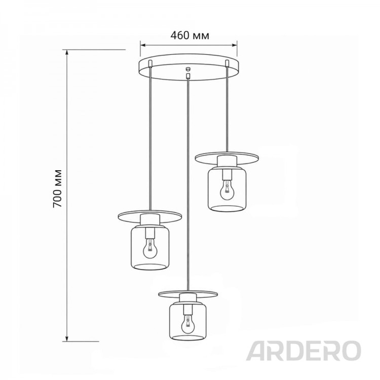 Світильник стельовий Ardero BL1933-1 ORLANDO чорний 
