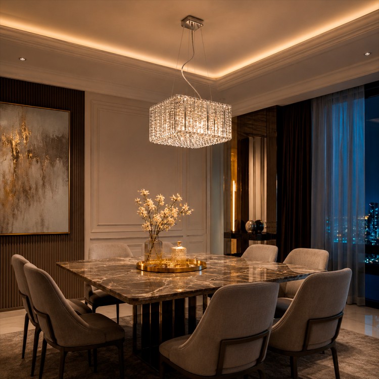 Світлодіодна люстра Lumiart Atelier BL5002 QUINN під лампу хром