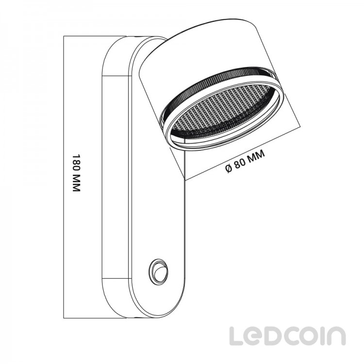 Накладной светильник Ledcoin ML416-S Mero под лампу с выключателем белый