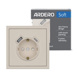 Розетка з додатковими виходами USB/Type-C Ardero ER123USB-SD Soft 18W/20W із заз..