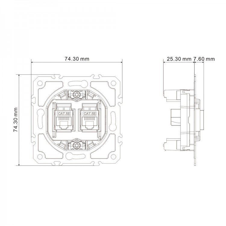 Розетка комп'ютерна подвійна Ardero ER152PC-SD Soft пісочна