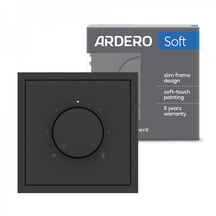 Терморегулятор поворотний Ardero EV161-B Soft чорний