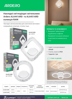Ardero AL6441ARD AL6451ARD RAIN