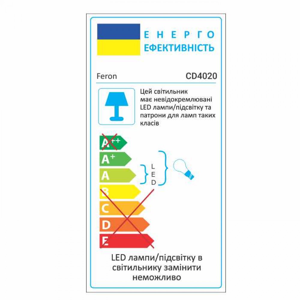 Встроенный светильник Feron CD4020 под лампу с подсветкой