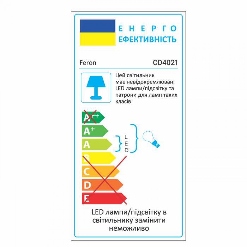 Встроенный светильник Feron CD4021 под лампу с подсветкой