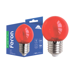 Світлодіодна декоративна лампа Feron LB-37 1Вт E27 красная прозрачная