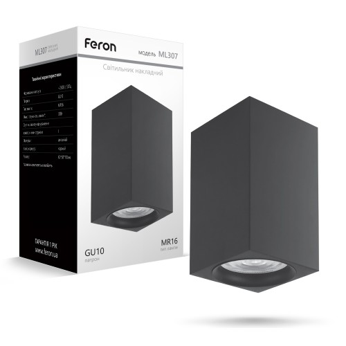  Накладной неповоротный светильник Feron ML307 черный