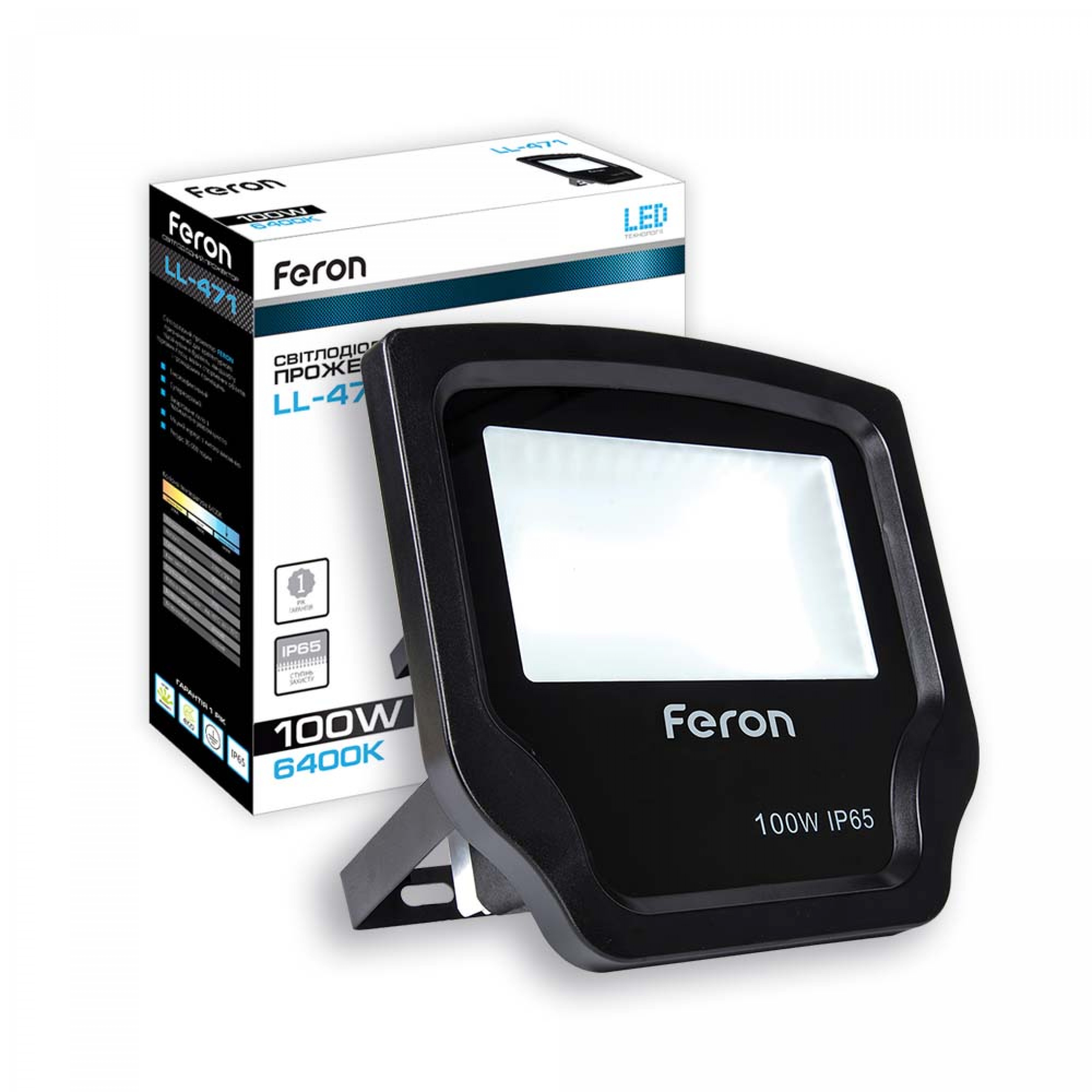Світлодіодний прожектор Feron LL-471 100Вт 6400K чорний
