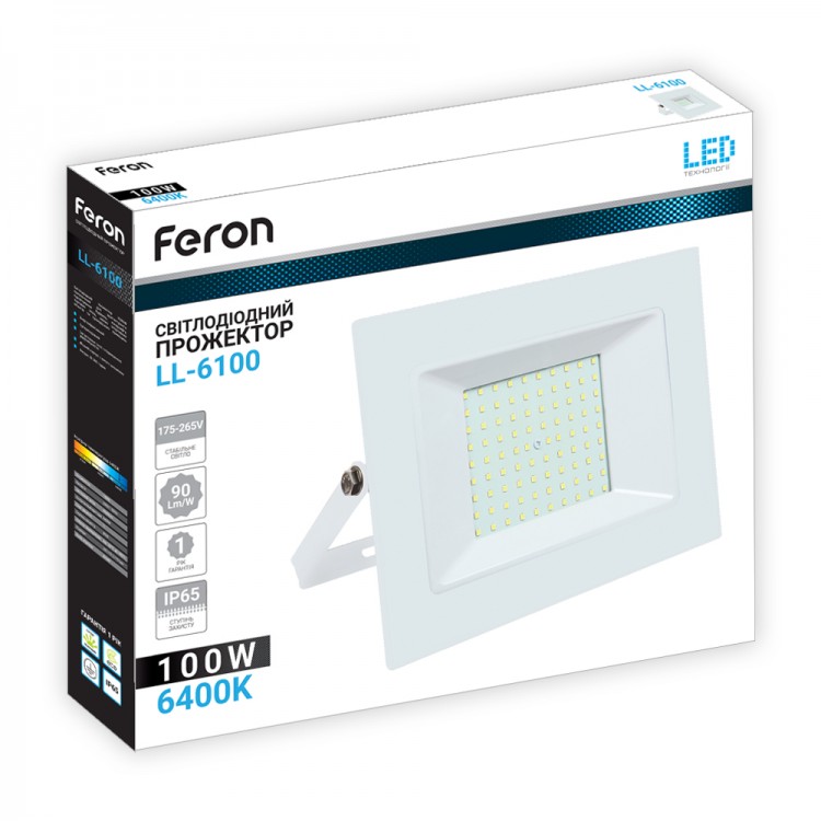 Світлодіодний прожектор Feron LL-6100 100Вт 6400K білий