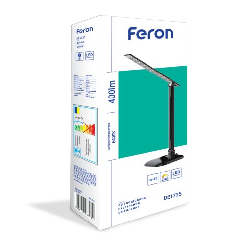 Настільний світлодіодний світильник Feron DE1725 чорний