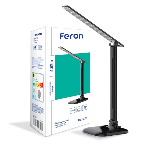 Настольный светодиодный светильник Feron DE1725 черный