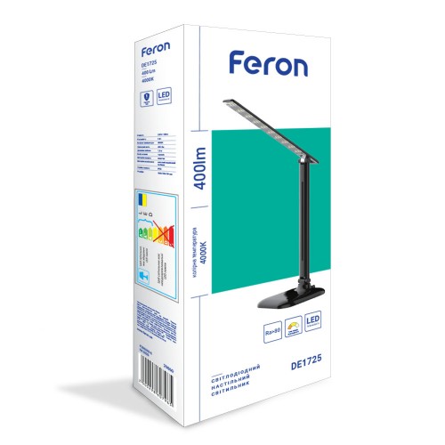 Настільний світлодіодний світильник Feron DE1725 9 W 4000K чорний