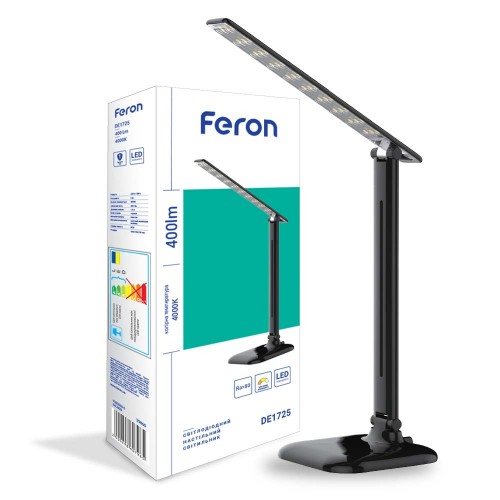 Настольный светодиодный светильник Feron DE1725 9 W 4000K черный