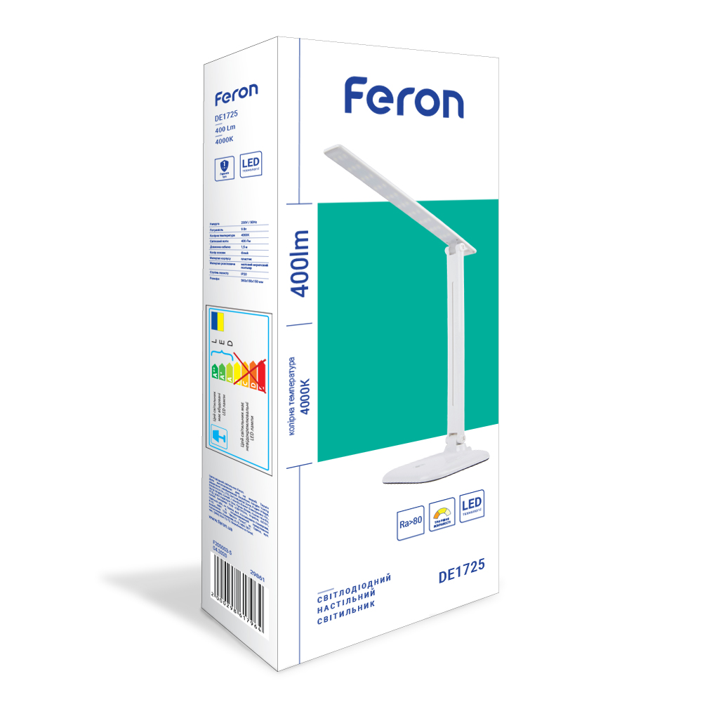 Світлодіодний настільний світильник Feron DE1725 9Вт 4000K білий