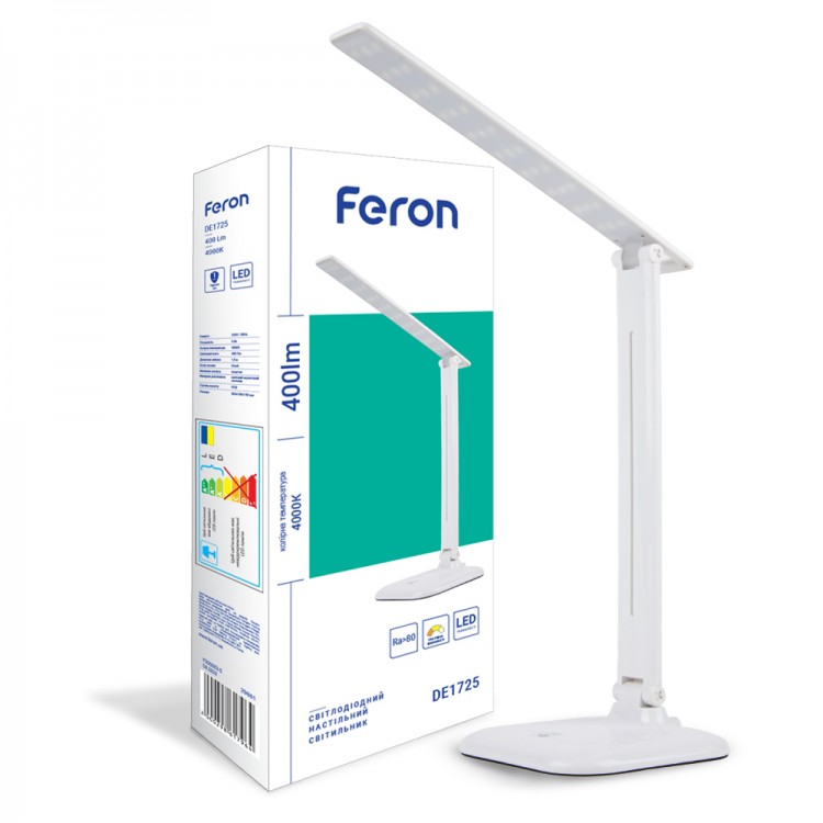 Настольный светодиодный светильник Feron DE1725 9W 4000K 