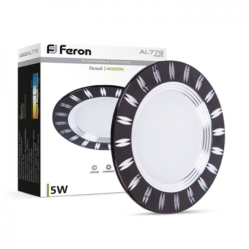 Світлодіодний світильник Feron AL779 5W чорний