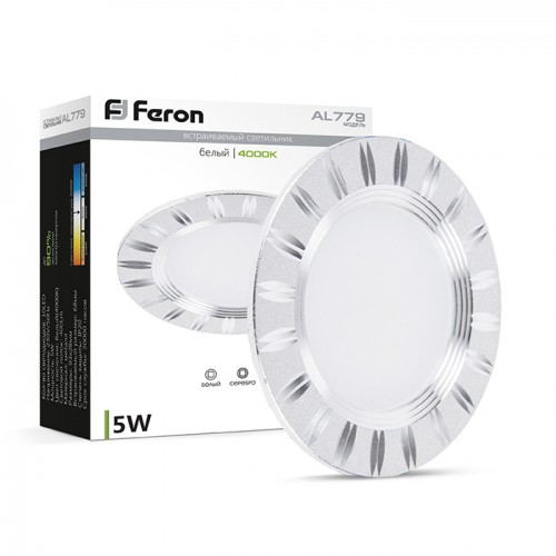 Светодиодный светильник Feron AL779 5W серебро