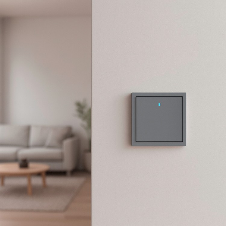 Выключатель 1-клавишный Ardero EV111L-G Soft 10А с подсветкой серый