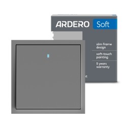 Вимикач 1-клавішний Ardero EV111L-G Soft 10А з підсвіткою сірий