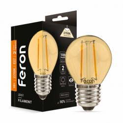 Светодиодная лампа Feron Filament LB-61 2Вт E27 2700K золото
