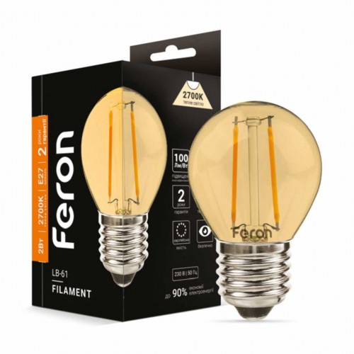 Світлодіодна лампа Feron  LB-61 2Вт E27 2700K золото