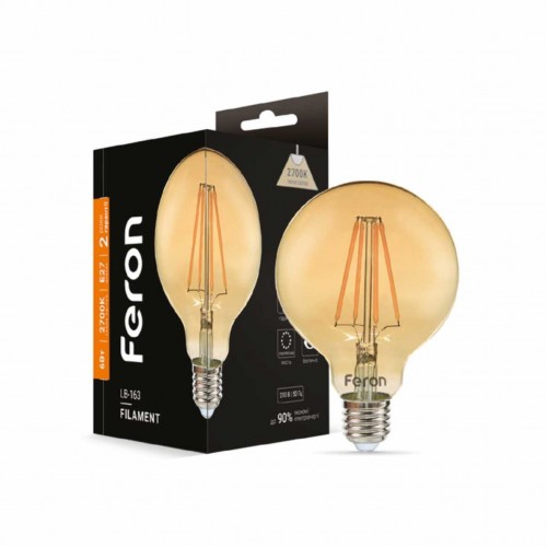 Світлодіодна лампа Feron LB-163 6Вт G95 золото