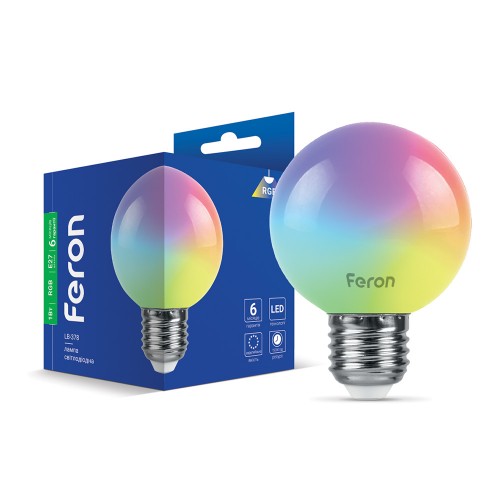 Светодиодная лампа Feron LB-378 1Вт E27 RGB