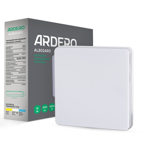 Накладной светодиодный светильник Ardero AL802ARD 18W квадрат