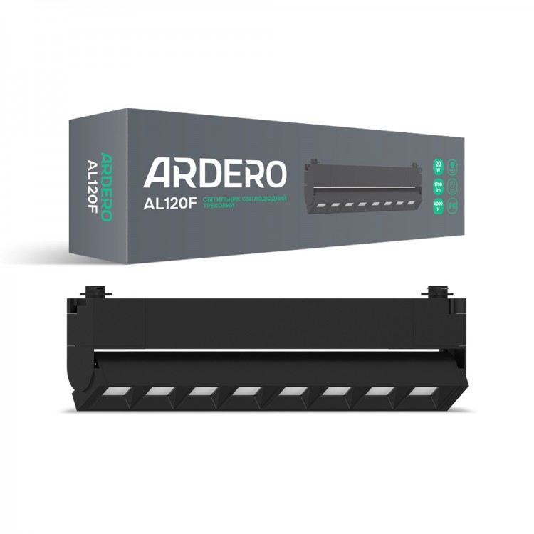 Однофазный трековый светодиодный светильник ArderoAL120F 20W  черный