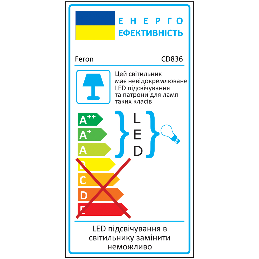 Встроенный светильник Feron CD836 под лампу с подсветкой прозрачный