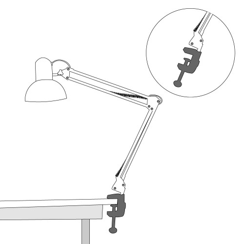 Настільний світильник Feron DE1430 на струбцині під лампу Е27