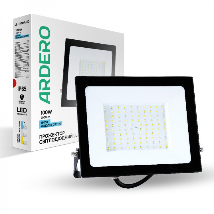 Світлодіодний прожектор Ardero LL-1100ARD 100W 9000Lm 6500K 