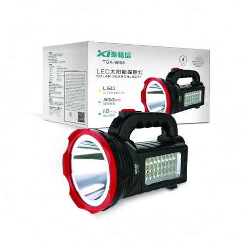 Акумуляторний ліхтар з сонячною панеллю TGX-9008