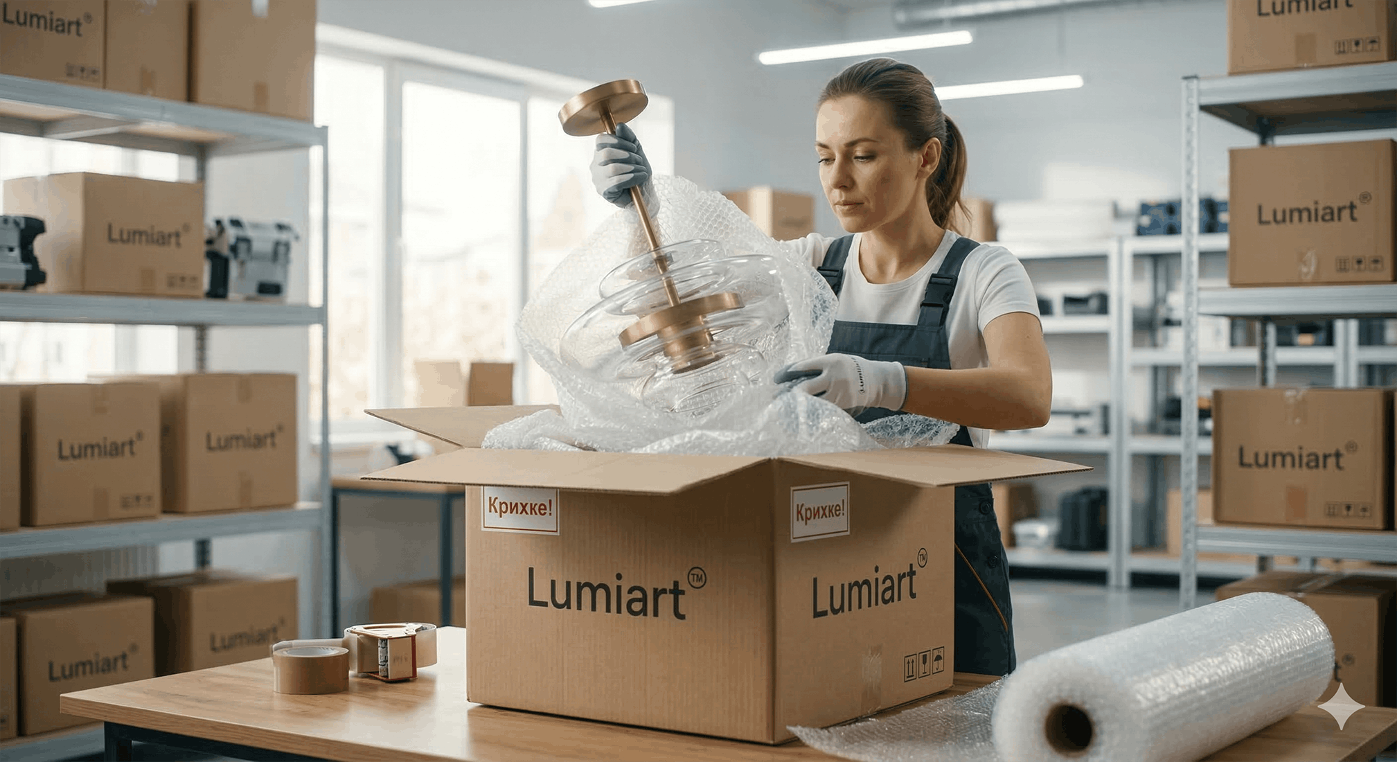 Упаковка світильників Ферон