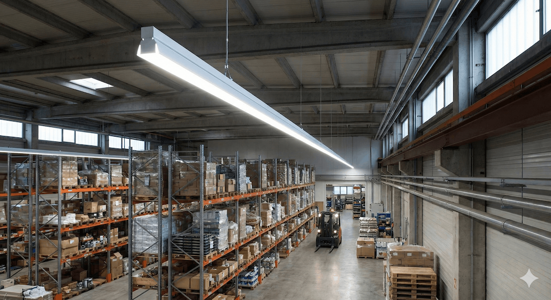 Лінійні світильники Feron в сучасному офісному приміщенні